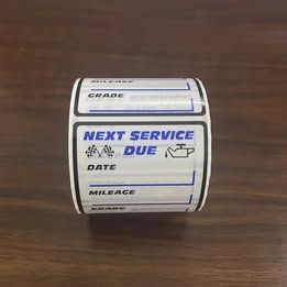 Etiquetas Transparentes Impermeables para Cambio de Aceite 250pcs