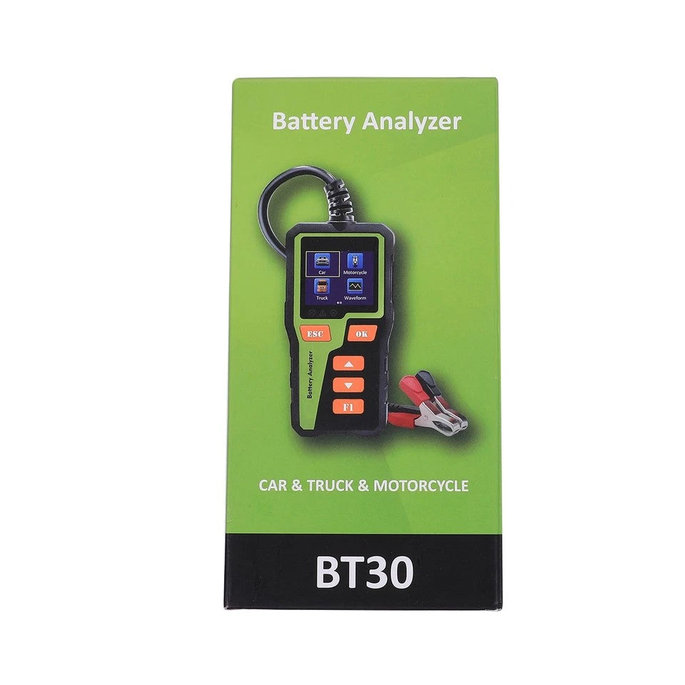 Caja del analizador de baterías BT30 para automóviles, camiones y motocicletas.
