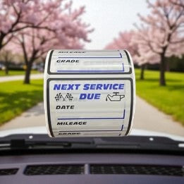 Etiquetas Transparentes Impermeables para Cambio de Aceite 250pcs