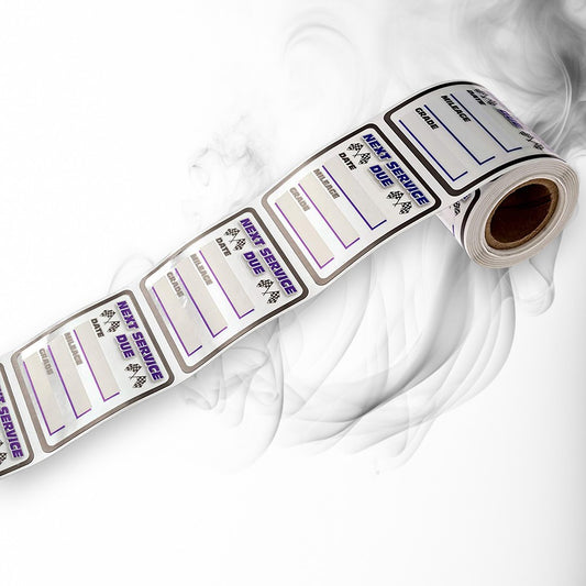 Etiquetas Transparentes Impermeables para Cambio de Aceite 250pcs